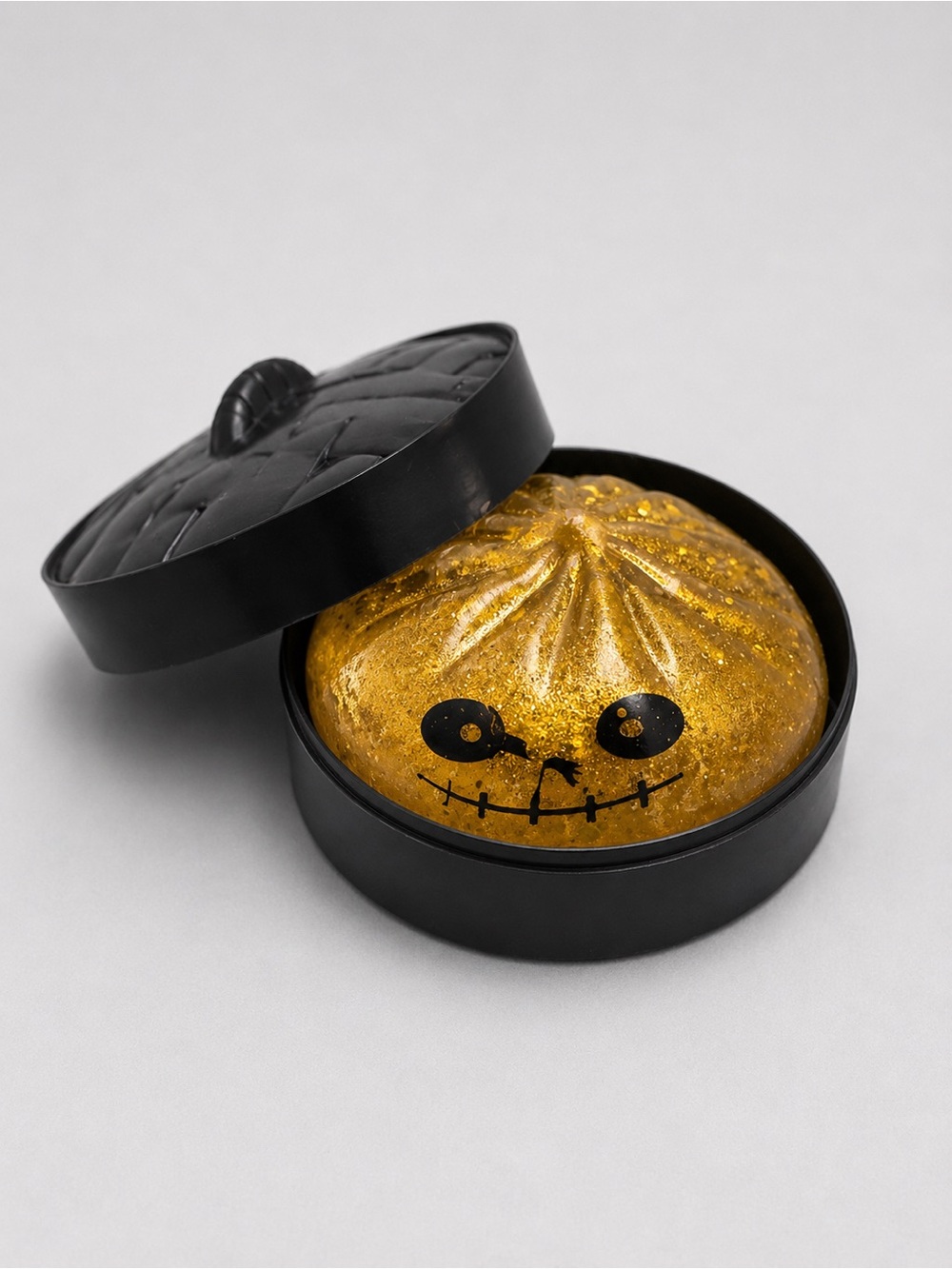 Halloween Glitter Pumpkin Squishy Dumpling w/ Case – Orange Sensory Fidget Toy